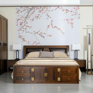 赏心悦木自然为伴舒适同行南洋胡氏环保家具檀悦卧房系列床8207