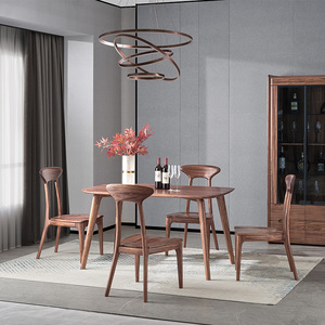 莫凡乌金木实木餐厅成套家具餐桌餐椅餐边柜餐厅套餐北京同城配送