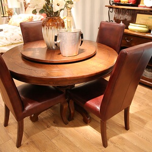 北美之家 家用餐厅家具 环保材质 美式实木家具 圆餐桌sl-c103