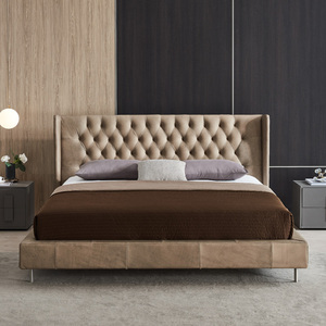 楷模床1.8米真皮床 轻奢现代头层牛皮双人床现代简约主卧床