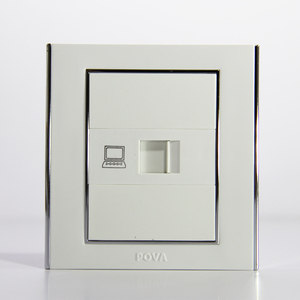 pova普洛瓦开关插座 家用时尚开关 一位电脑插座a90白色