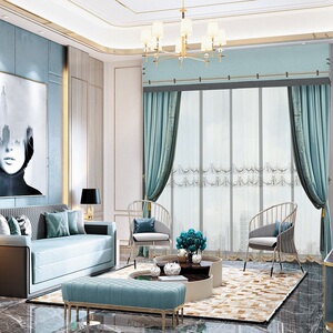 格莱美进口布料客厅卧室凸窗遮光continental窗帘|昆明红星