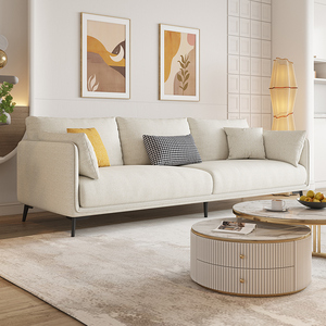 拉芙菲 棉麻沙发现代简约科技布沙发小户型北欧贵妃布艺沙发8297