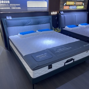 金凯莱1271床橡胶实木主卧大床轻奢现代极简约软包透气双人床架