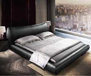 慕思席梦思皮床现代简约小户型主卧室软床皮床双人床1.8 bcq2-018