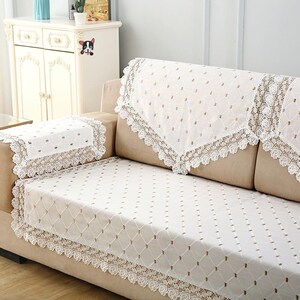 沙发靠背巾棉麻白色简约现代四季通用布艺扶手巾沙发防尘盖巾蒙布