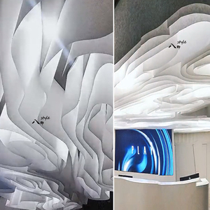 法国纹理纸定制波浪纹造型透明肌理褶皱透光背景装修装饰面料吊顶