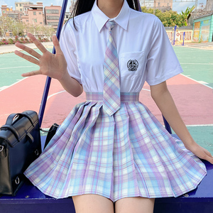 玻璃糖jk制服套装夏款学院风少女学生短裙正版全套原创日系格子裙