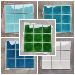 摩洛哥马赛克瓷砖别墅蓝色游泳池温泉水池地砖墙砖绿色陶瓷冰裂砖
