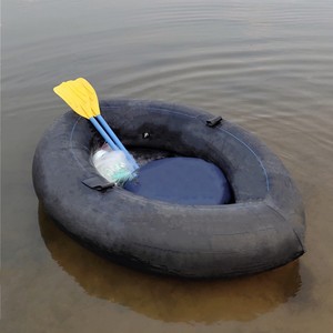 丁基胶内胎加厚单人下网船便携折叠自制轮胎捕鱼钓鱼船充气艇漂流