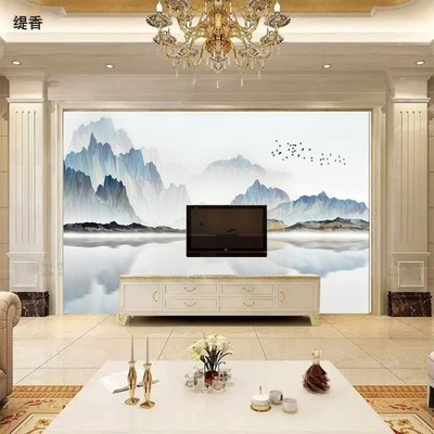 电视背景墙瓷砖中式中国风
