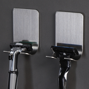 手动剃须刀架子卫生间不锈钢壁挂老式刮胡刀架挂钩收纳支架免打孔