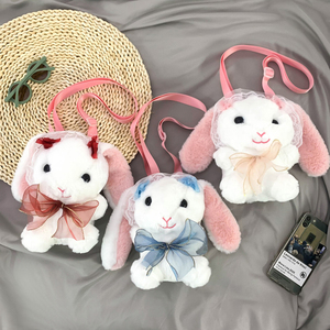 儿童包包女可爱毛绒小兔子女童斜挎包秋冬新款玩偶小女孩单肩包潮