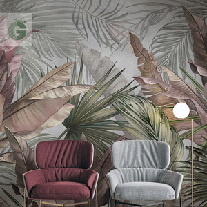 森林北欧植物芭蕉叶壁纸热带雨林墙纸卧室客厅背景墙网红ins墙布