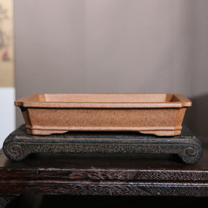 紫砂花盆长方形柴烧唯珍家盆景盆桌面仿古典盆栽高端精品手工盆