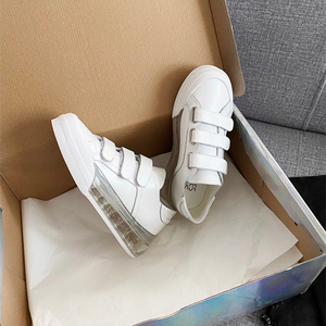 巴黎女ins shoes53045小白气垫透明水晶底厚底增高鞋高低帮板鞋女