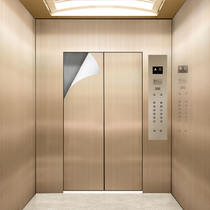 高级电梯轿厢内部贴纸装饰改色电梯门翻新不锈钢拉丝金属专用贴膜
