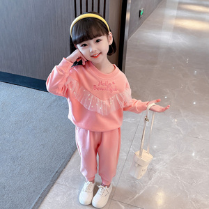 女宝宝秋季休闲套装可爱1一3两三2到4五周岁半小女孩洋气女童衣服