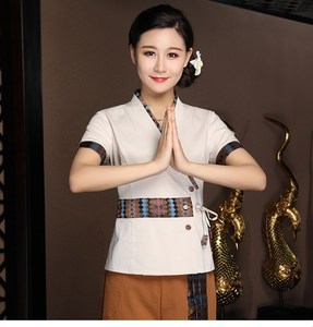 美容师工作服女新款美容院高档养生会所spa技师泰式工装短袖夏季