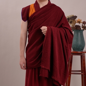 夏季藏传喇嘛披单僧服装进口铁麻羊绒披肩上师堪布西藏式居士四季