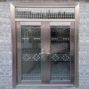 不锈钢门大门双开门 304防盗门单门农村家用带气窗定做