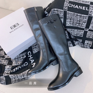 断码折扣代购balenciaga/巴黎世家 女bb扣套筒过膝侧拉链秋冬长靴