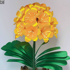 创意手工花丝带君子兰材料包diy工具原料配件 家居仿真花盆景假花