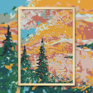 数字油画梵高的星空