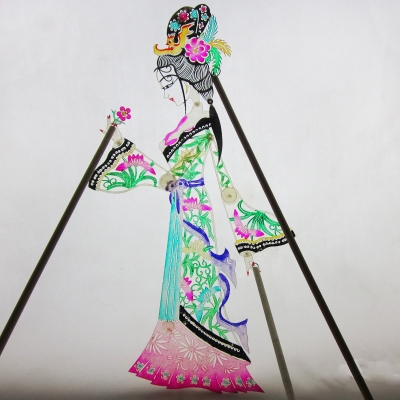 人物皮影西安操作道具纪念品杆皮影戏老外四大美女送手工艺品带