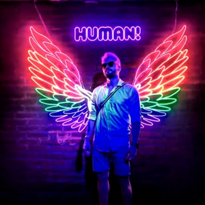 网红店拍照打卡天使翅膀霓虹灯定制logo背景墙装饰发光字图案造型