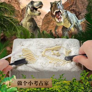 恐龙化石考古挖掘玩具 儿童男女孩子益智手工diy制作盲盒拼装模型