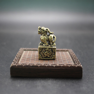 黄铜貔貅印章狮子印章钥匙扣小挂件桌面摆件猴子乌龟章头摆件