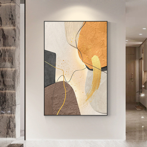 现代轻奢玄关装饰画高档大气入户走廊过道挂画抽象艺术客厅落地画