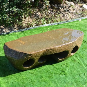 2019天然鹅卵石长凳子家用花园石凳子庭院户外石头凳石凳石桌石条