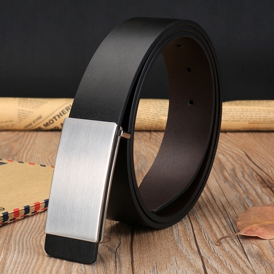 潮男皮带男士平滑h扣