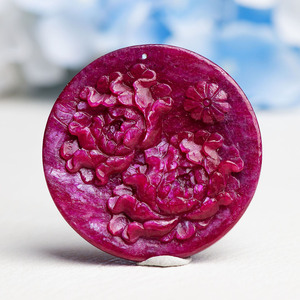 坦桑尼亚天然红宝石冰透凤穿牡丹雕刻毛衣链吊坠爆品春冬饰品包邮