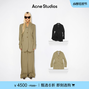 【季末6折】Acne Studios女士经典单排扣中长款修身西装夹克外套