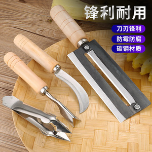 不锈钢凤梨削皮刀甘蔗刀菠萝刀去皮工具吃菠萝专用套装水果店刀具