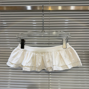 美式百褶半身裙女2024夏季新款设计感小众叠穿小腰裙蛋糕短裙裙子