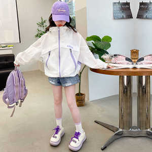 NEXT JANSO户外防风连帽款冲锋衣外套防紫外线运动透气儿童防晒服