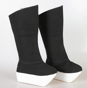 长筒戏服男高靴戏装长靴京剧高帮鞋小生老生朝靴官靴武生厚底鞋