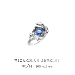 WIZARDLAB原创设计丨手工雕蜡 纯银「蓝冰青姬木」蓝宝石糖塔戒指