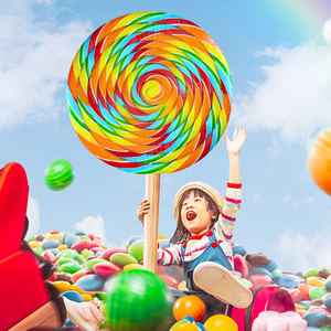 1000克礼盒装超大棒棒糖七彩虹波板糖可爱生日礼物零食中秋儿童节