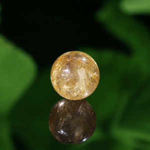 天然金发晶散珠金丝发晶15mm单珠巴西黄水晶钛晶珠子单颗手链diy