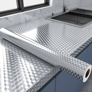 厨房防油贴纸防火耐高温灶台台面橱柜柜子锡箔自粘防水防潮墙贴纸