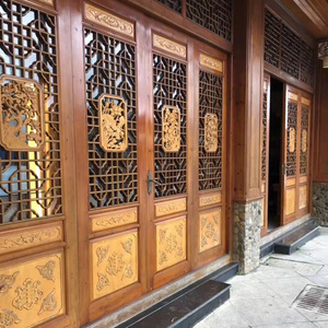 东阳木雕中式屏风仿古门窗花格玄关隔断实木新中式雕刻木艺客厅