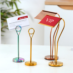 酒店饭店不锈钢立式菜名座名片架指示牌插卡面包桌卡自助餐台卡夹