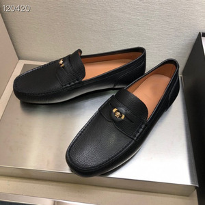 瓦萨琪2021ss荔枝纹小牛皮乐福鞋豆豆鞋驾车鞋商务黑色皮鞋男鞋