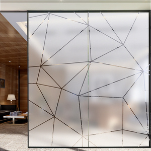 办公室玻璃门防撞条腰线贴膜镂空广告字公司logo定制磨砂玻璃贴纸