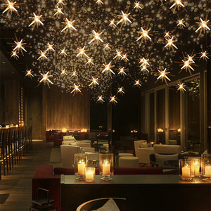 网红屋顶装饰挂饰吧台餐厅吊灯珠宝店艺术天花亚克力橱窗星星吊饰